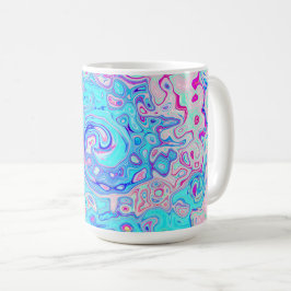 Groovy Abstrakt Retro Robin's Egg Blue Swirl Kaffemugg