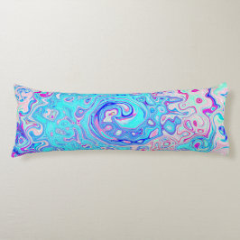 Groovy Abstrakt Retro Robin's Egg Blue Swirl Kroppskudde