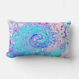 Groovy Abstrakt Retro Robin's Egg Blue Swirl Lumbarkudde