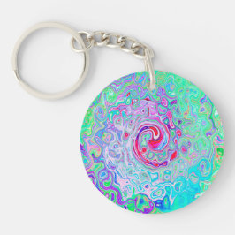 Groovy Abstrakt Retro Rosa och Grönt Swirl