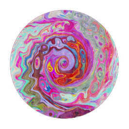 Groovy Abstrakt Retro Shock rosa och Blue Swirl