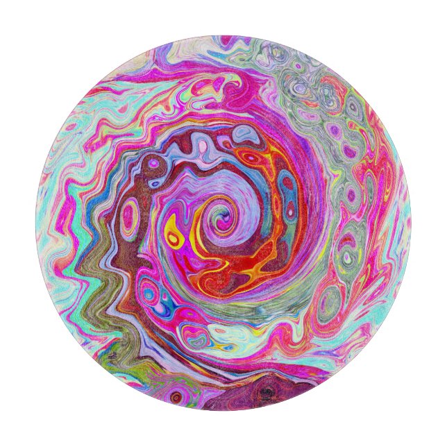 Groovy Abstrakt Retro Shock rosa och Blue Swirl (Framsidan)