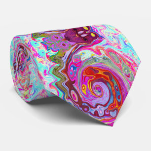 Groovy Abstrakt Retro Shock rosa och Blue Swirl Slips