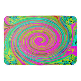 Groovy Abstrakt Rosa och turkos Swirl Badrumsmatta
