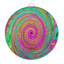 Groovy Abstrakt Rosa och turkos Swirl Darttavla