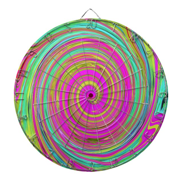 Groovy Abstrakt Rosa och turkos Swirl Darttavla (Framsidan)