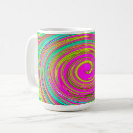 Groovy Abstrakt Rosa och turkos Swirl Kaffemugg