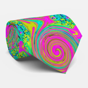 Groovy Abstrakt Rosa och turkos Swirl Slips
