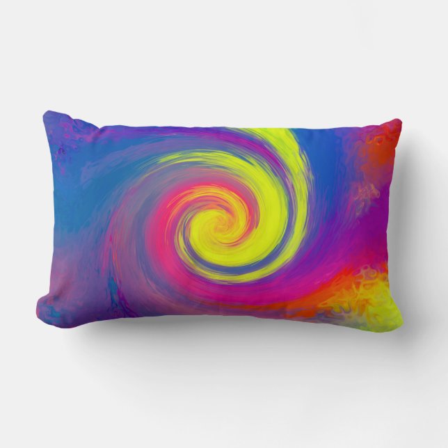 Groovy Abstrakt Spiral Swirl Lumbarkudde (Framsida)