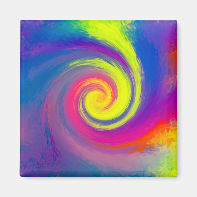 Groovy Abstrakt Spiral Swirl Magnet (Framsidan)