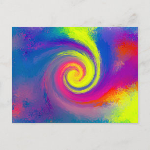 Groovy Abstrakt Spiral Virvel Vykort