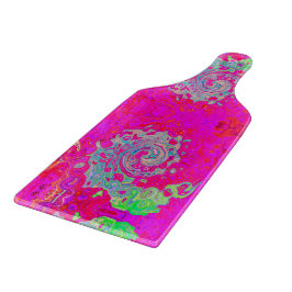 Groovy Abstrakt Teal Blue och Red Swirl