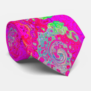 Groovy Abstrakt Teal Blue och Red Swirl Slips