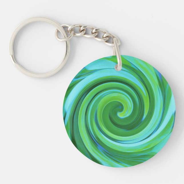 Groovy Abstrakt Turcos Liquid Swirl Painting (Framsidan)