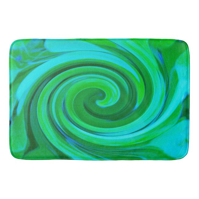 Groovy Abstrakt Turcos Liquid Swirl Painting Badrumsmatta (Framsidan)