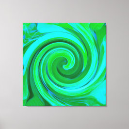 Groovy Abstrakt Turcos Liquid Swirl Painting Canvastryck