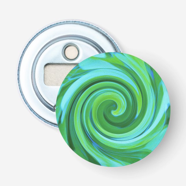 Groovy Abstrakt Turcos Liquid Swirl Painting Flasköppnare (Framsidan)