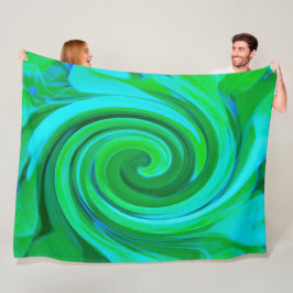 Groovy Abstrakt Turcos Liquid Swirl Painting Fleecefilt