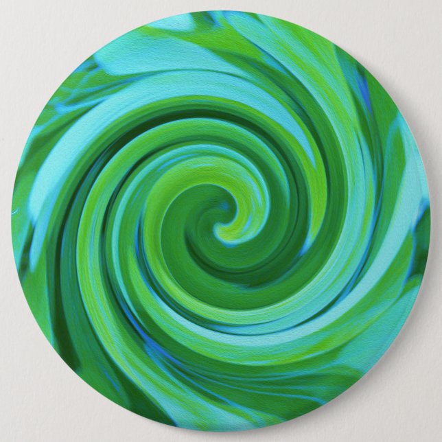 Groovy Abstrakt Turcos Liquid Swirl Painting Knapp (Framsida)