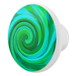 Groovy Abstrakt Turcos Liquid Swirl Painting Knopp