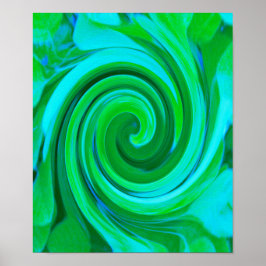 Groovy Abstrakt Turcos Liquid Swirl Painting Poster