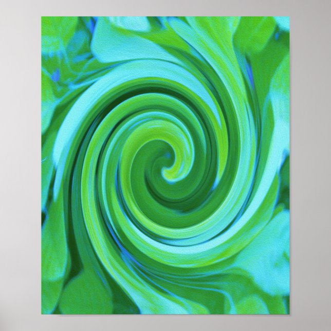 Groovy Abstrakt Turcos Liquid Swirl Painting Poster (Framsidan)