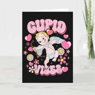 Groovy Alla hjärtans dag Cupid stämning Glad V Dag Kort