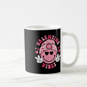Groovy Alla Hjärtans Dag Vibrationer Leende Ansikt Kaffemugg
