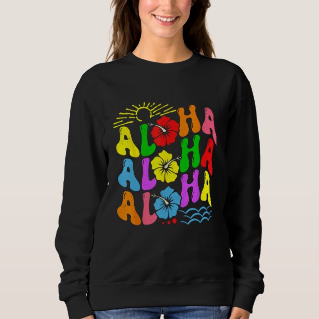 Groovy Aloha Hawaii Beach Summer Vacation Family C T Shirt (Framsida)