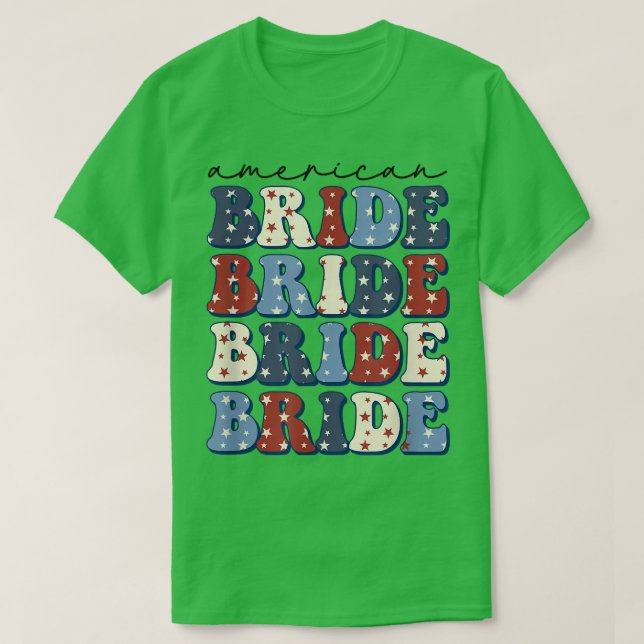 Groovy American Bride 4:e juli Girls Resa T Shirt (Design framsida)