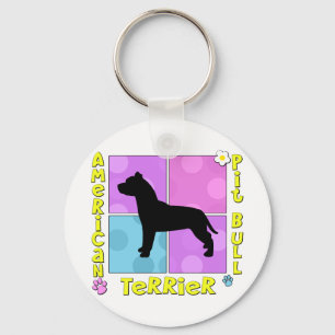 Groovy American Pit Bull Terrier Nyckelring