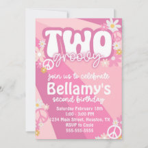 Groovy andra Födelsedagsfest inbjudan