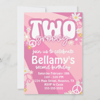 Groovy andra Födelsedagsfest inbjudan