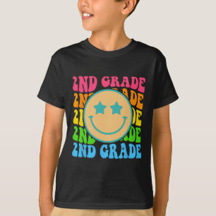 Groovy andra Klass Vibes Ansikte Retro-lärare till T Shirt