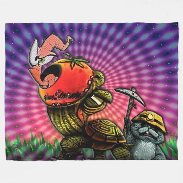 Groovy Animerad Animals Fleecefilt (Framsidan (Horisontell))