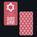 Groovy Anpassningsbar QR CODE Pub Bat mitzvah Rosa Tilläggskort<br><div class="desc">Kort för perfektens hölje som ska medfölja med en pub eller bat mitzvah inbjudan! Hand skapade konst åt dig med en stjärnan av David och mönster på baksidan! FULLT ANPASSADE! Klicka på "Anpassa" ovan om du vill redigera texten. Klicka på "Redigera med verktyg" om du vill justera typsnitt, färg och...</div>