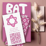 Groovy Anpassningsbar QR CODE Pub Bat mitzvah Rosa Tilläggskort<br><div class="desc">Kort för perfektens hölje som ska medfölja med en pub eller bat mitzvah inbjudan! Hand skapade konst åt dig med en stjärnan av David och mönster på baksidan! FULLT ANPASSADE! Klicka på "Anpassa" ovan om du vill redigera texten. Klicka på "Redigera med verktyg" om du vill justera typsnitt, färg och...</div>