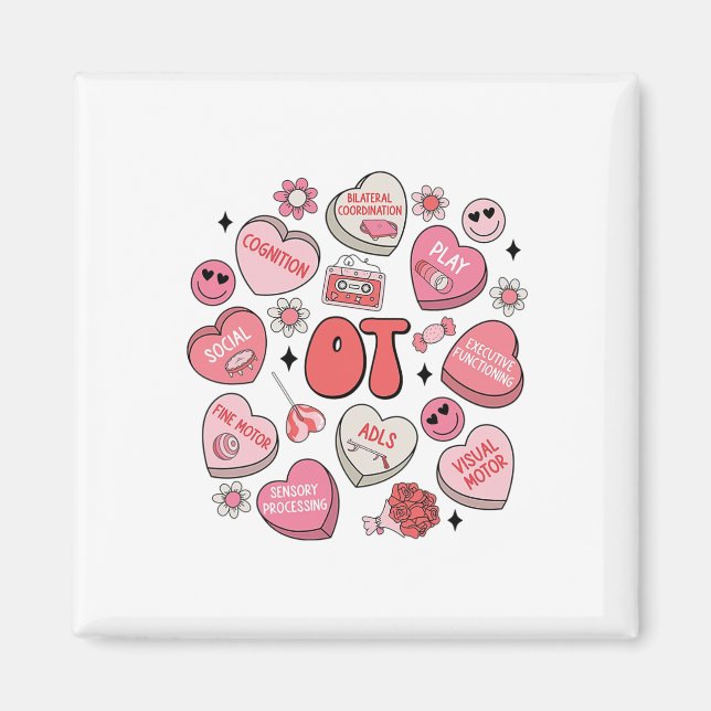 Groovy Arbetsterapi Valentine Ot Konversation Magnet (Framsidan)