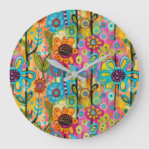 Groovy Art Wall Clock Stor Klocka