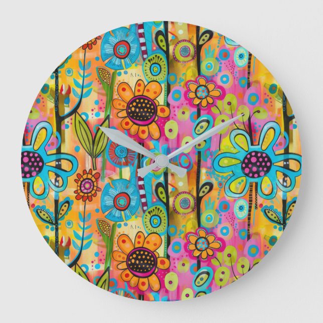Groovy Art Wall Clock Stor Klocka (Framsida)
