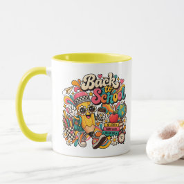 Groovy Åter till Skolan Mugg Färgrik Penna Student