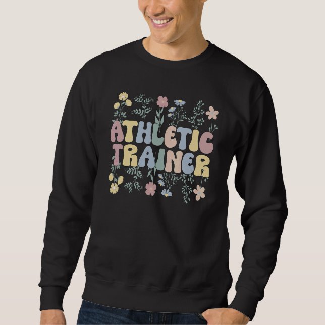 Groovy Athletic Trainer Flowers Athletic Coach Lång Ärmad Tröja (Framsida)