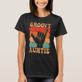 Groovy Auntie 70's Aesthetic Nostalgia 1970's Retr T Shirt