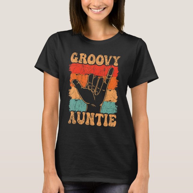 Groovy Auntie 70's Aesthetic Nostalgia 1970's Retr T Shirt (Framsida)