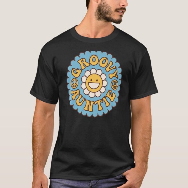 Groovy Auntie 70's Aesthetic Nostalgia 1970's Retr T Shirt (Framsida)