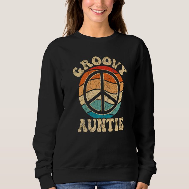 Groovy Auntie 70s Aesthetic Nostalgia 1970's Retro T Shirt (Framsida)