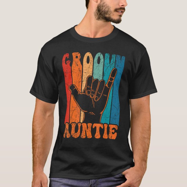 Groovy Auntie 70s Aesthetic Nostalgia 1970's Retro T Shirt (Framsida)