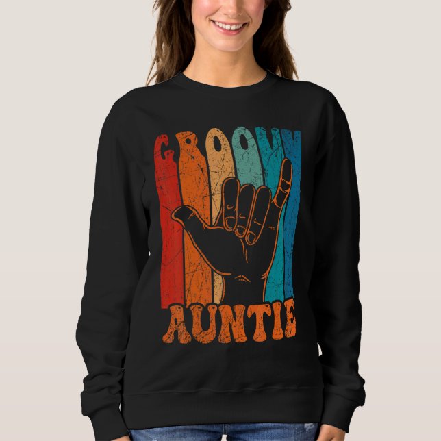 Groovy Auntie 70s Aesthetic Nostalgia 1970's Retro T Shirt (Framsida)