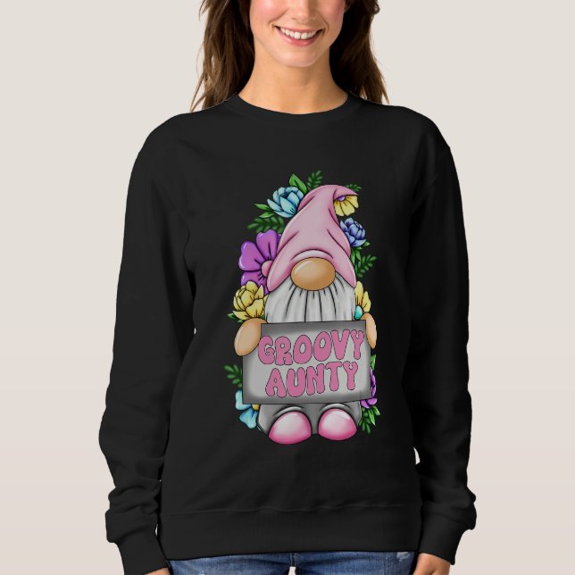Groovy Aunty Gnome Happy Mothers Day For Mom Gnomi T Shirt (Framsida)