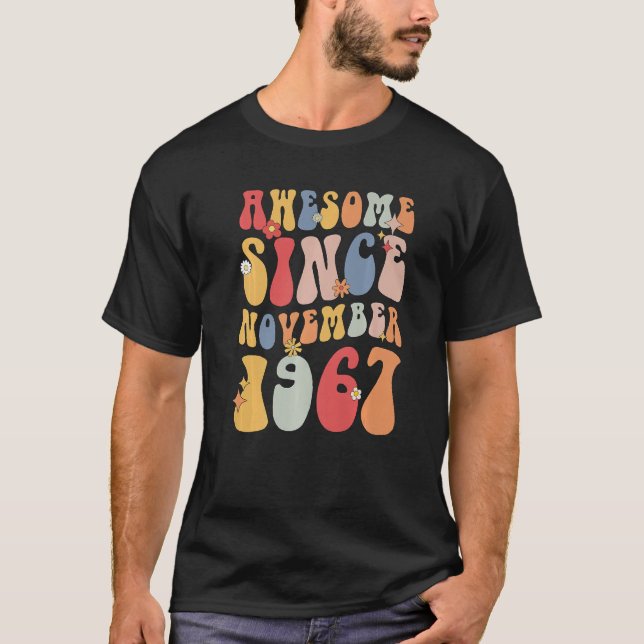 Groovy Awesome Since November 1967 Retro  55th T Shirt (Framsida)